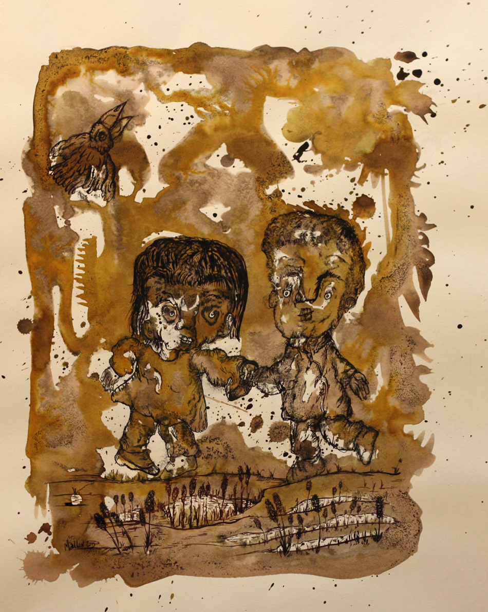 Courir la Gueuze, Lambic ! , encres sur papier, 62 x 42 cm, 2015