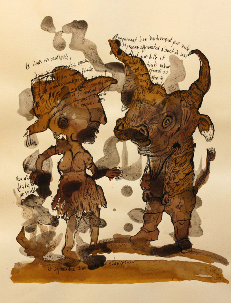 Noircir les Silences, encres sur papier, 40 x 30 cm, 2015