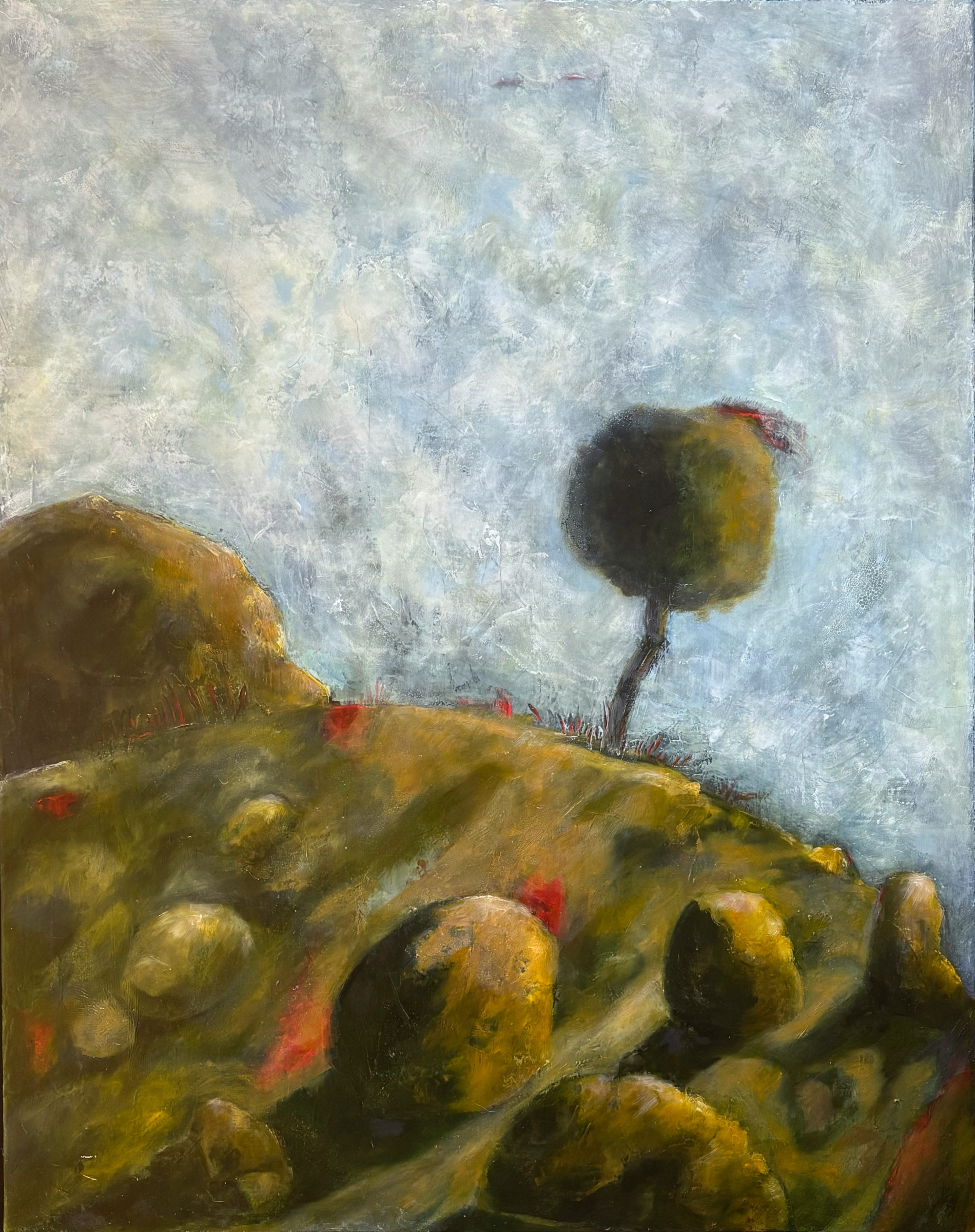 Perspective écarlate, peinture à l’huile sur toile de Raphaël Mallon